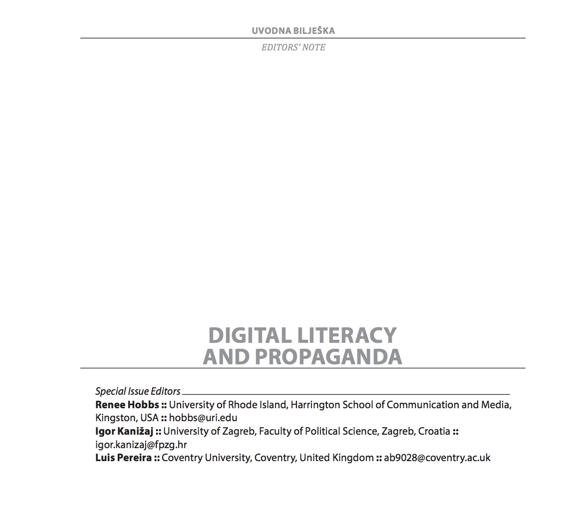 Digital Literacy and Propaganda