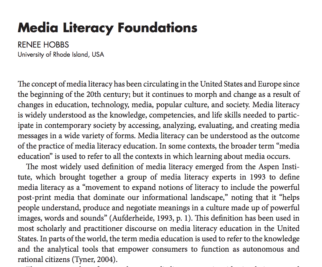 Media Literacy Foundations 